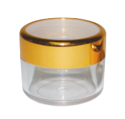 Powder Jar Sm Gold Trim